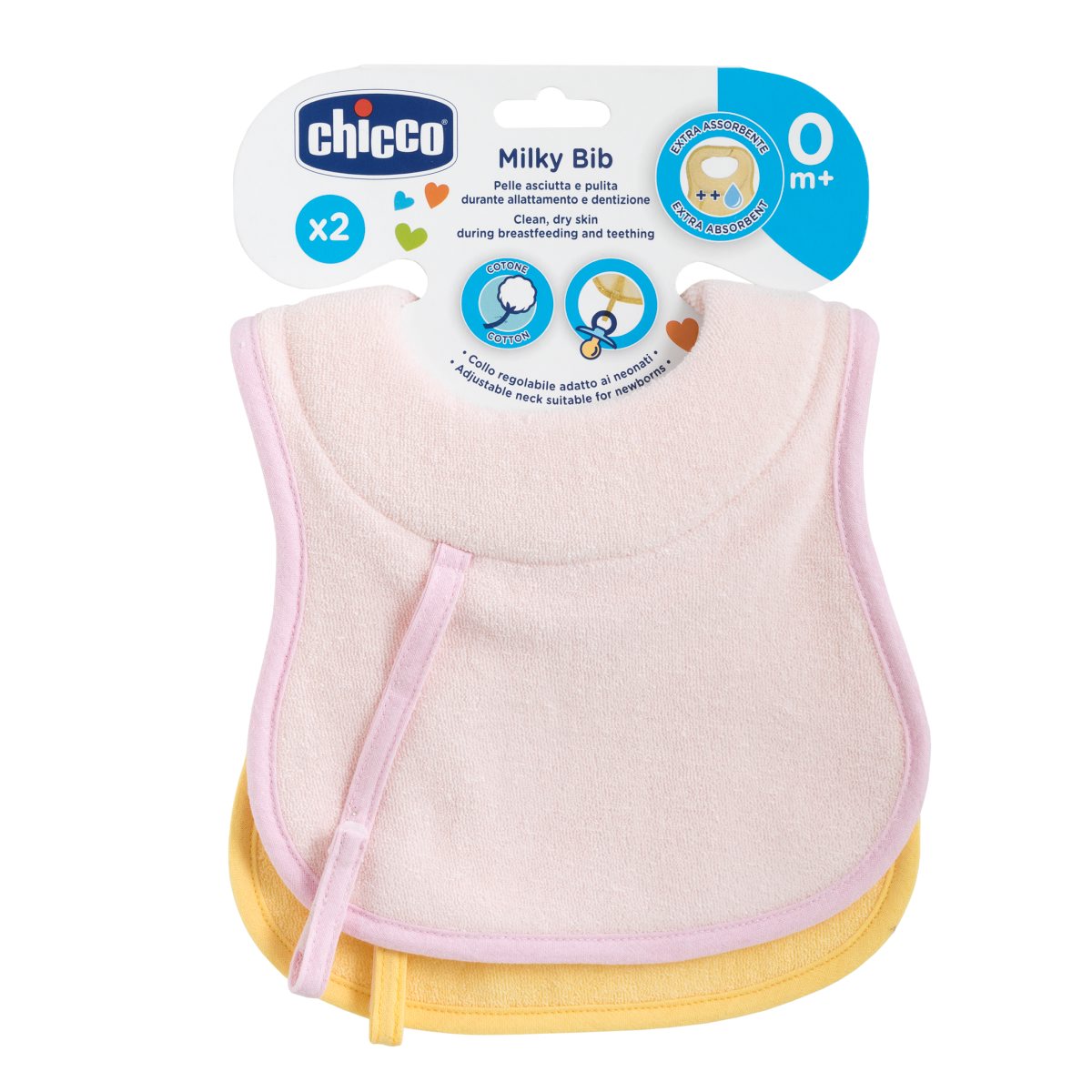 Milky Bib (0m+) (Blue) (2 Pcs)-Light Pink